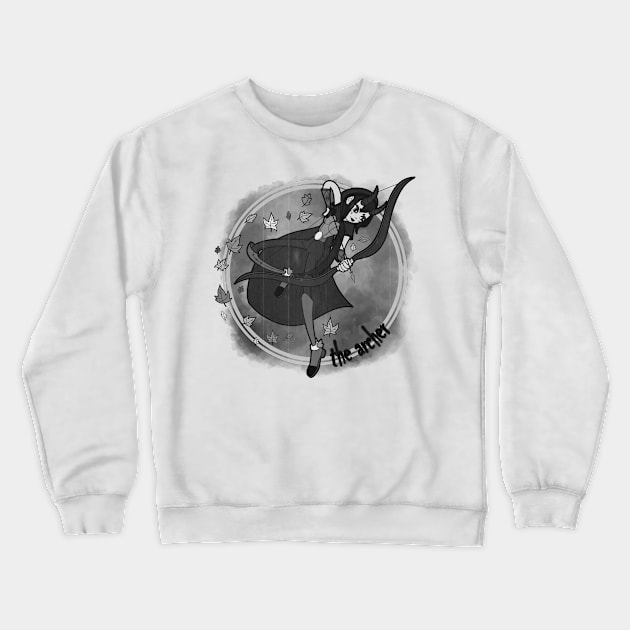 The archer - B&W Crewneck Sweatshirt by Meeko_Art